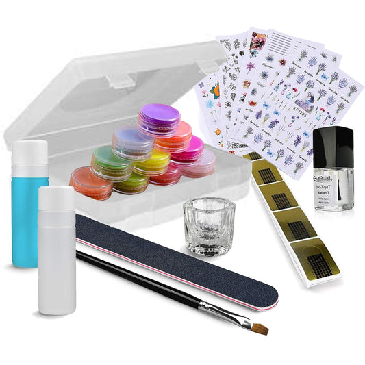 Acryl Nagel Color Kit 21-teilig Modellage und Nailart Starterset mit Anleitung