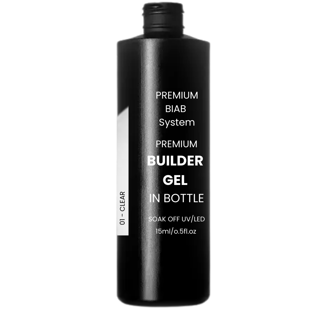 Premium BUILDER GEL IN BOTTLE extra strong - 01 CLEAR 500ml REFILL