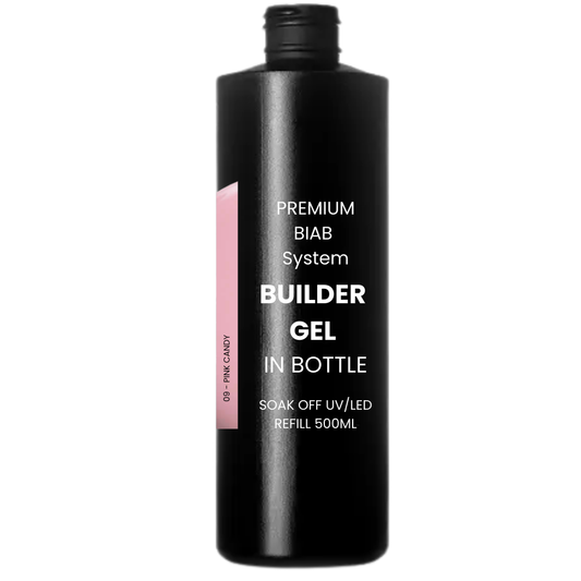 Premium BUILDER GEL IN BOTTLE extra strong - 09 Pink Candy 500ml REFILL