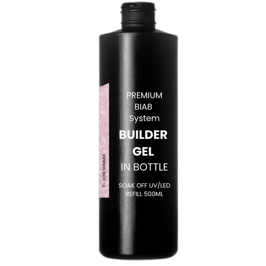 Premium BUILDER GEL IN BOTTLE extra strong - 11 Rose Shimmer 500ml REFILL