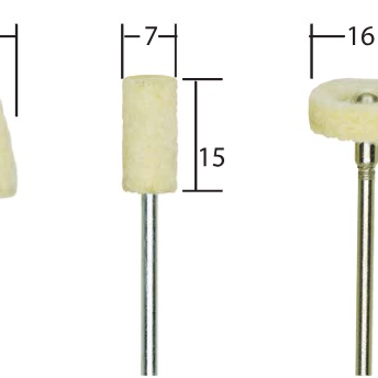 XENOX felt polishing pins and felt wheels