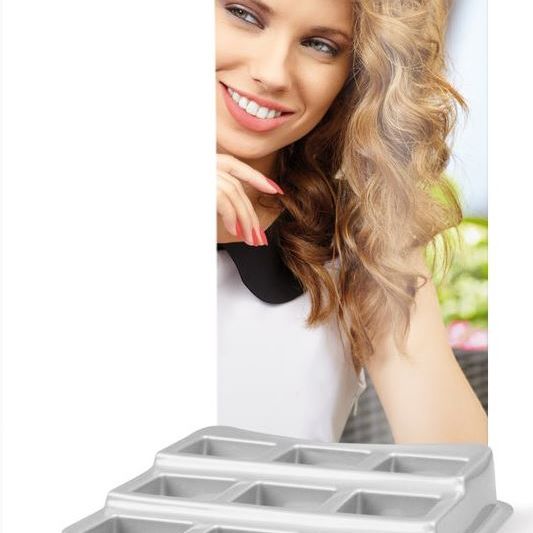 Backcard for counter displays, shop windows, presentation, decoration