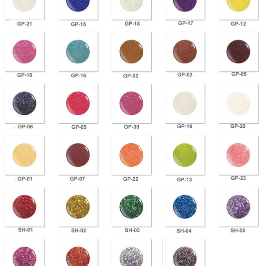 Acryl Puder GLITTER & SCHIMMER Farben 10g