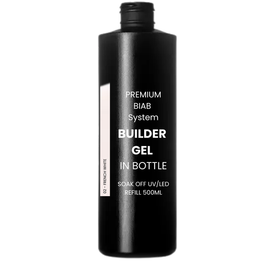 Premium BUILDER GEL IN BOTTLE extra strong  - 02 French White 500ml REFILL