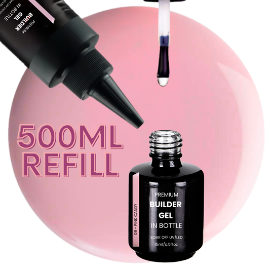 Premium BUILDER GEL IN BOTTLE extra strong  -   09 Pink Candy 500ml REFILL