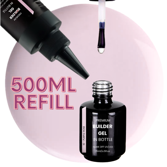 Premium BUILDER GEL IN BOTTLE extra strong - 10 Purple Rose 500ml REFILL