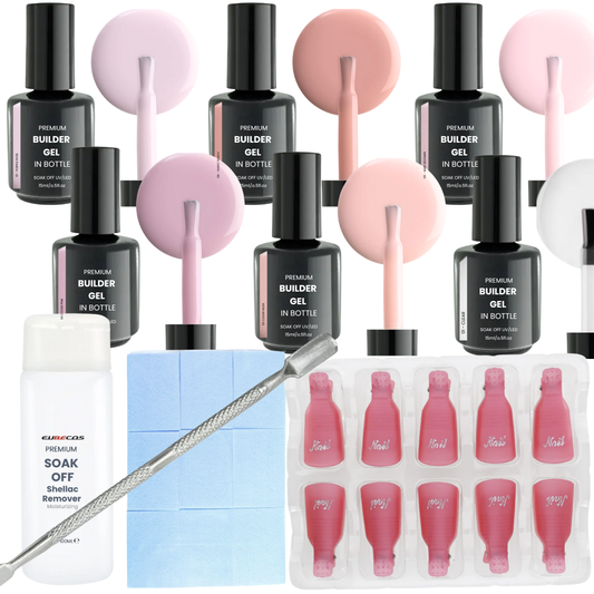 BIAB SPAR SET 10 teilig - BUILDER GEL IN BOTTLE und Remover KIT