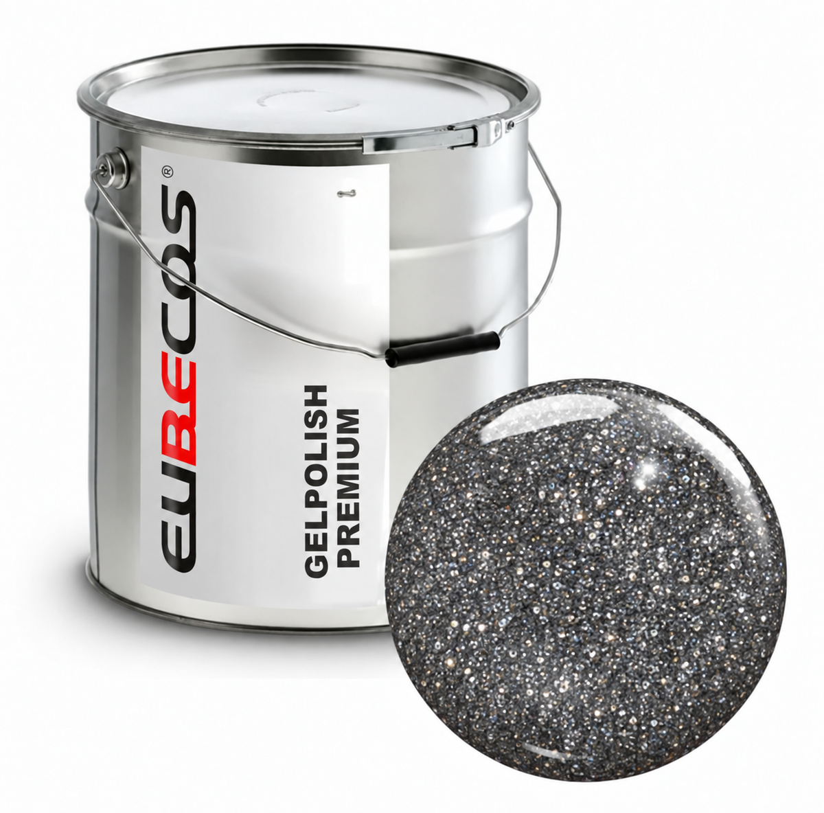 Shellac Gelpolish PP-605 - Silver Confetti