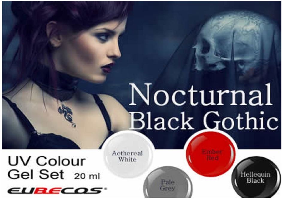 Nocturnal Black Gothic – UV Farbgel Set 4 x 5 ml