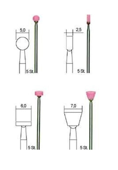 XENOX Edelkorund Schleifstifte, 5-er Pack