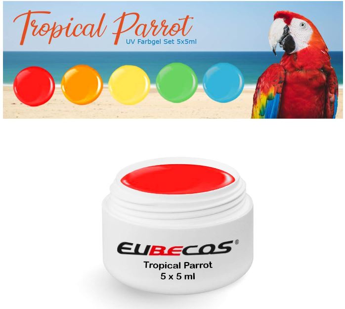 Tropical Parrot Wetlook Farbgel Set 5 x 5 ml