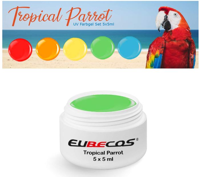 Tropical Parrot Wetlook Farbgel Set 5 x 5 ml