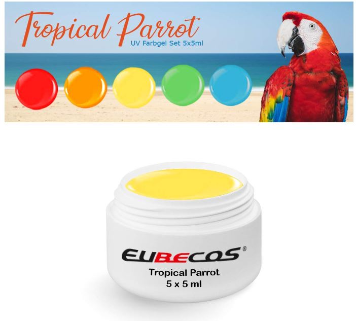 Tropical Parrot Wetlook Farbgel Set 5 x 5 ml