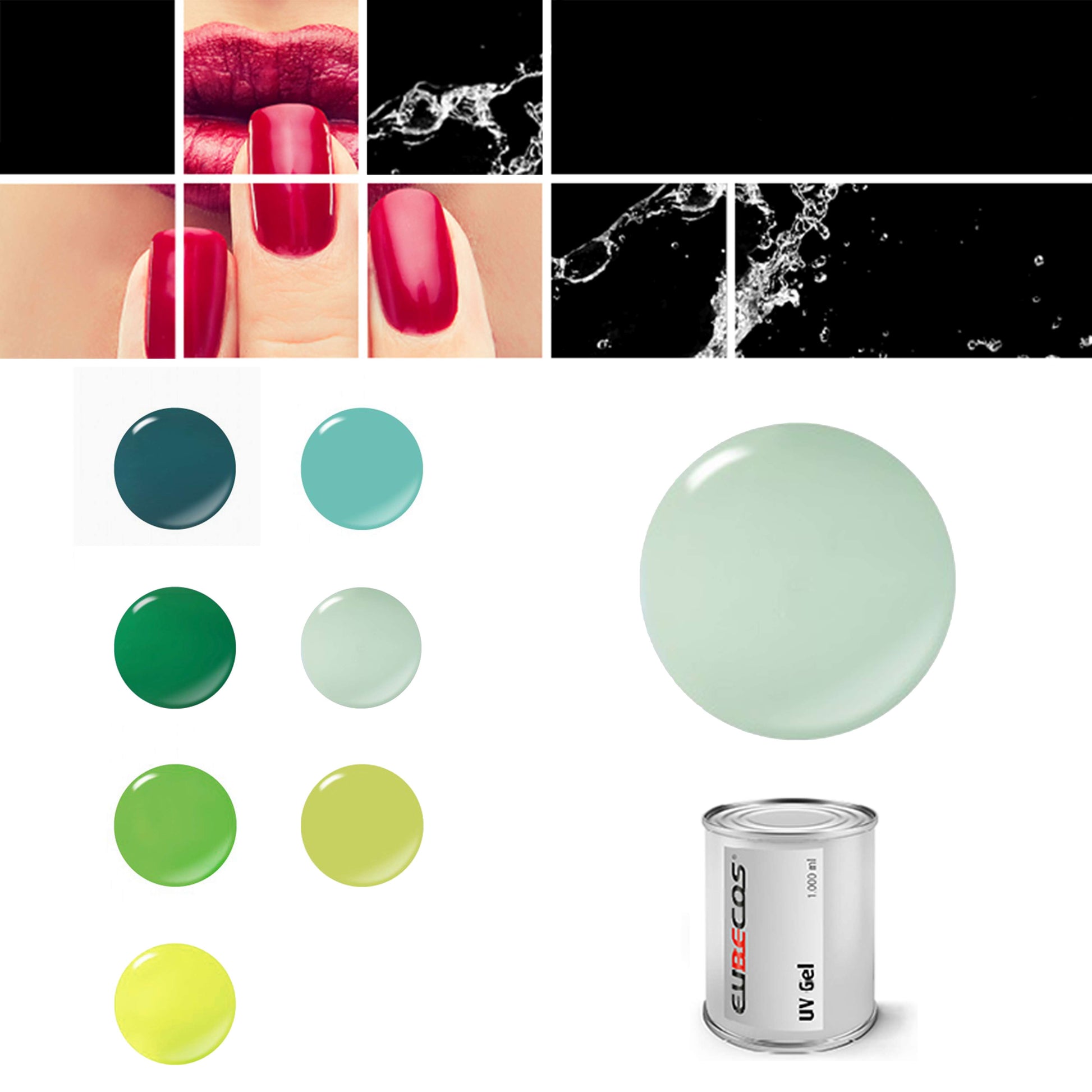 EuBeCos Green Dream Wetlook Farbgele 1000 ml - EuBeCos