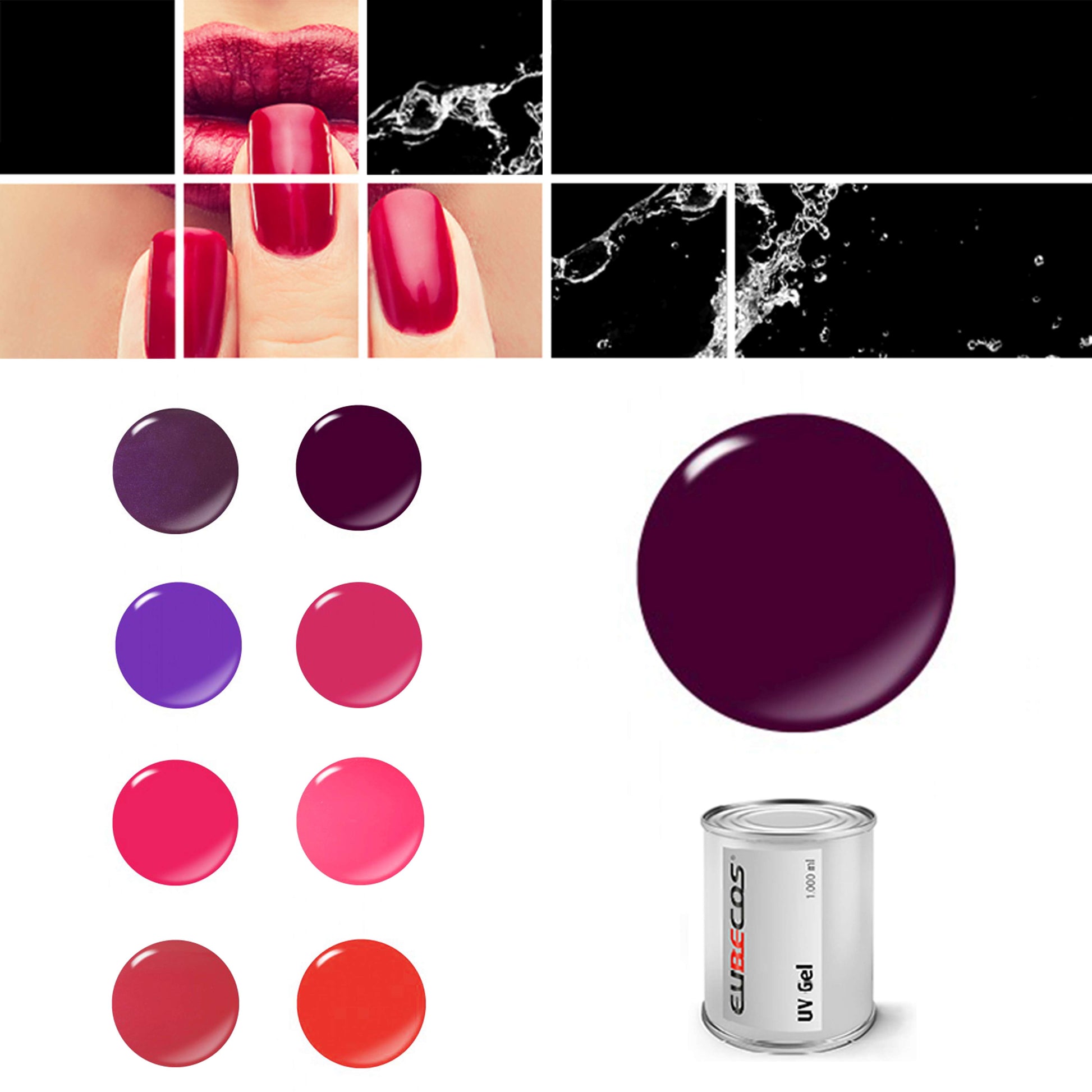 EuBeCos Pink Romance Wetlook Farbgele 1000 ml - EuBeCos