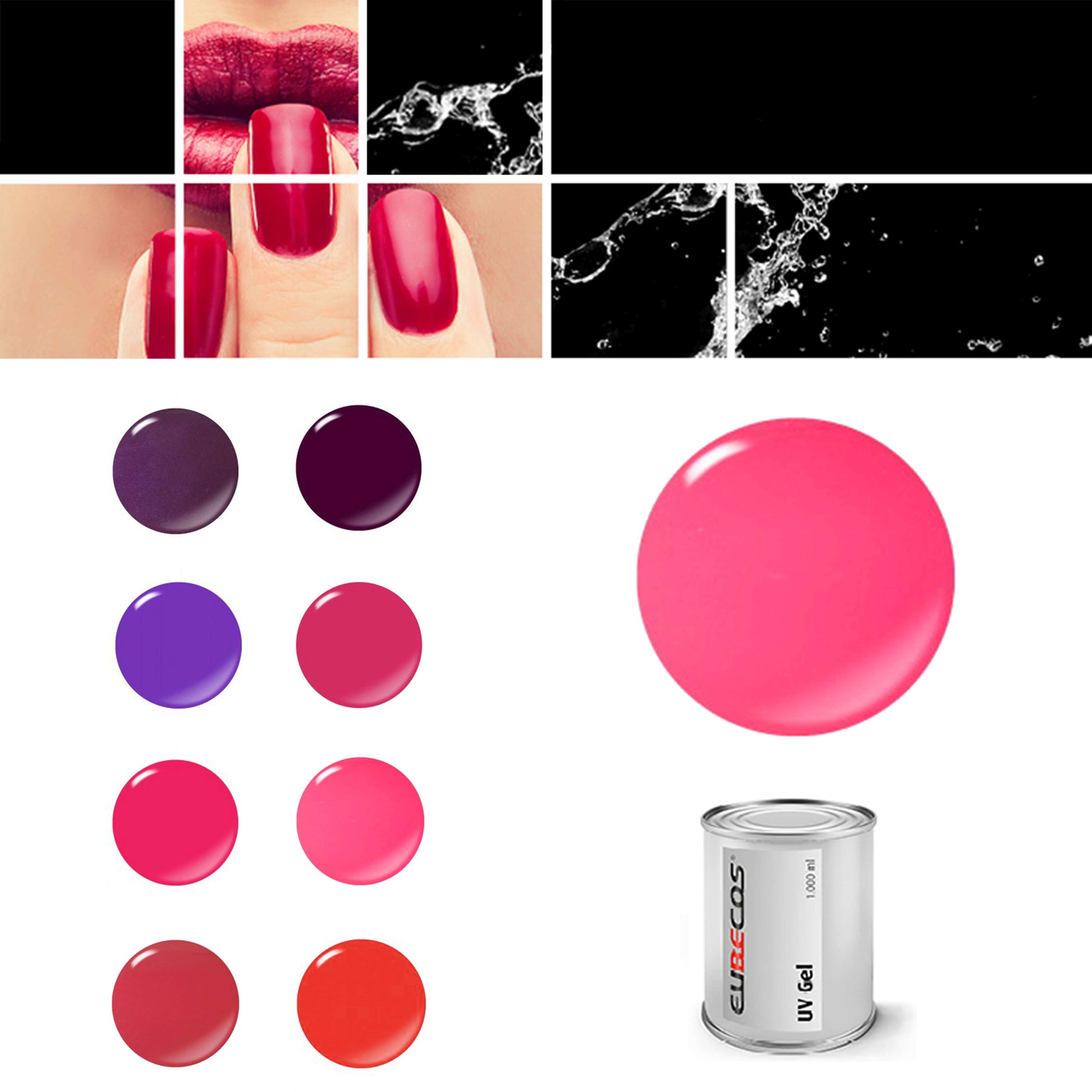 EuBeCos Pink Romance Wetlook Farbgele 1000 ml - EuBeCos
